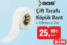 SGS ÇİFT TARAFLI KÖPÜK BANT